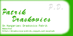 patrik draskovics business card